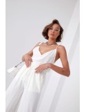 Summer set of palazzo pants and cream top 01016 - Online store - Boutique